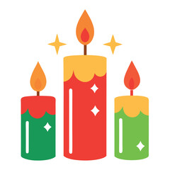 


    Christmas candles set vector illustration.
