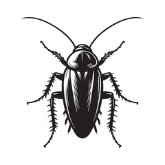 Frightened Cockroach silhouette, quickly scurrying to safety – Cockroach illustration – Cockroach vector – Insect silhouette

