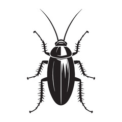 Fleet-footed Cockroach silhouette, escaping at the first sign of danger – Cockroach illustration – Cockroach vector – Insect silhouette

