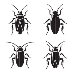 Undeterred Cockroach silhouette, pushing forward in the darkest spaces – Cockroach illustration – Cockroach vector – Insect silhouette

