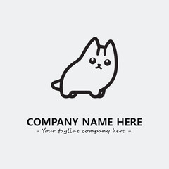 Cat illustration black and white for logo company vector image