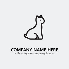 Cat illustration black and white for logo company vector image