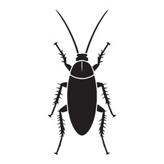 Silent Cockroach silhouette, moving stealthily in the dark – Cockroach illustration – Cockroach vector – Insect silhouette

