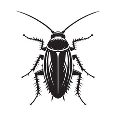 Determined Cockroach silhouette, creeping through shadows – Cockroach illustration – Cockroach vector – Insect silhouette

