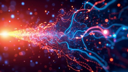 Abstract data stream convergence digital realm visual art technology close-up innovation