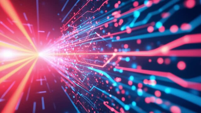 Abstract data stream convergence digital realm visual art technology close-up innovation