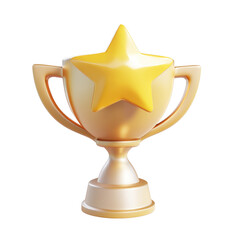 Gold Trophy Icon on transparent background