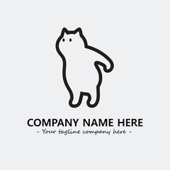 Cat illustration black and white for logo company vector image