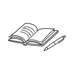 Opened book and pen Continuous line draw Full length single line animation.