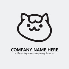 Cat illustration black and white for logo company vector image