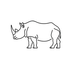  Rhinoceros line art flat vector illustration