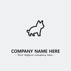 Cat illustration black and white for logo company vector image