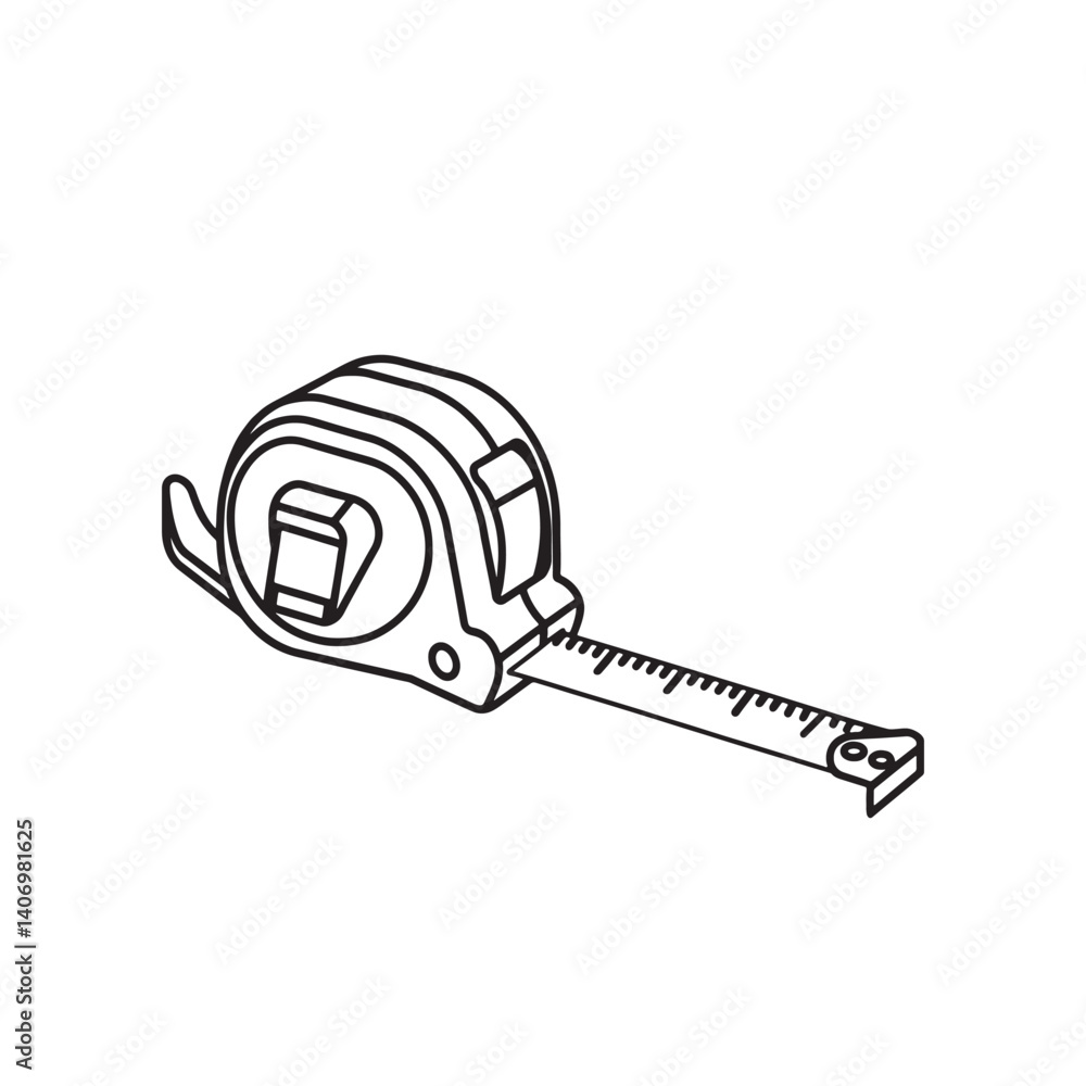 Fototapete tape measure continuous line draw full length single line animation