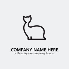 Cat illustration black and white for logo company vector image