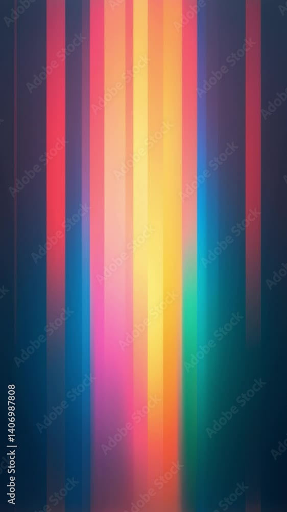 Poster Abstract dark background of light with stripes of colourful rays moving from the center