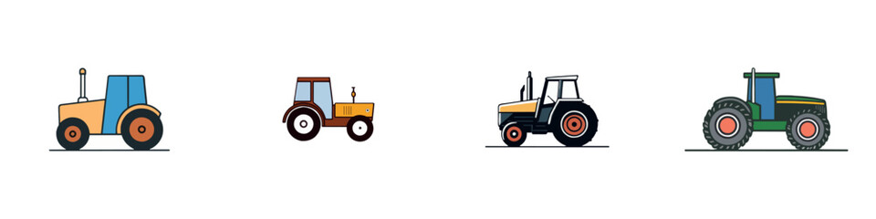 Fototapeta premium Tractor Vehicle Collection for Farming and Agriculture