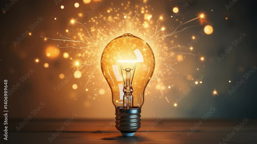 Poster brainstorming concept with a light bulb