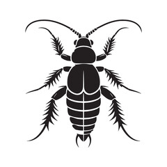 Fearsome Earwig silhouette, with sharp pincers – Earwig illustration – Earwig vector – Insect silhouette

