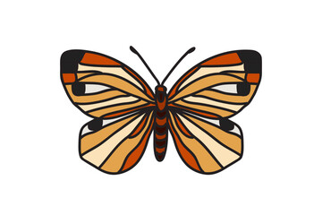 Hand drawn colorful butterfly isolated on white background. Botanical bright butterfly vector illustration.Graphic design element for Birthday Greeting Card Print Fashion Icon Symbol Poster Invitation