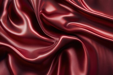 Fototapeta premium Luxurious red silk fabric with elegant folds and rich texture, showcasing its smooth and glossy surface.