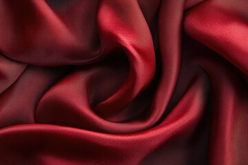 Obraz premium Luxurious red satin fabric with elegant folds and rich texture, creating a sophisticated backdrop.