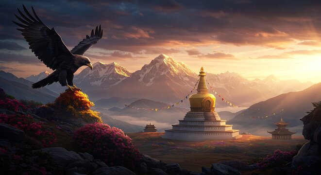 Happy Shani Dev Jayanti Amavasya: Festive Hindu God Landscape Greeting Poster
