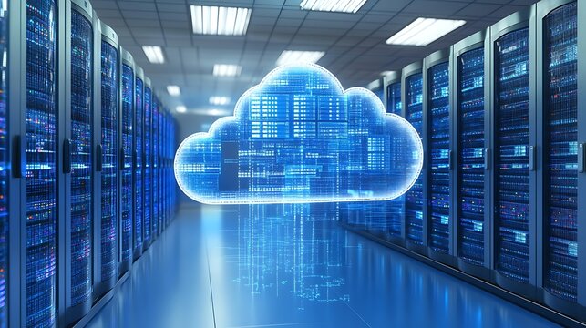 conceptual image of cloud computing and network security with encrypted data streams secure access digital infrastructure and modern cyber protection technology