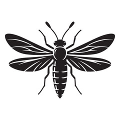 Graceful Firefly silhouette, fluttering gently under the moonlight – Firefly illustration – Firefly vector – Insect silhouette

