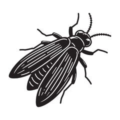 Magical Firefly silhouette, a natural light show – Firefly illustration – Firefly vector – Insect silhouette

