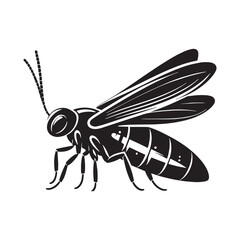 Charming Firefly silhouette, glowing softly in the darkness – Firefly illustration – Firefly vector – Insect silhouette

