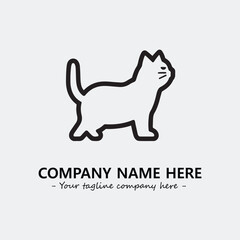 Cat illustration black and white for logo company vector image