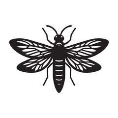 Dazzling Firefly silhouette, lighting up the summer night – Firefly illustration – Firefly vector – Insect silhouette

