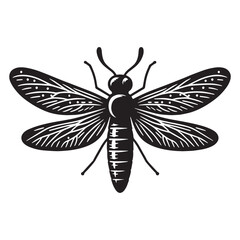 Elegant Firefly silhouette, illuminating the night sky – Firefly illustration – Firefly vector – Insect silhouette


