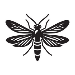 Glowing Firefly silhouette, a beacon of light in the dark – Firefly illustration – Firefly vector – Insect silhouette

