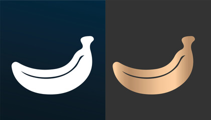 vector image of beautiful and attractive golden banana fruit on a black and white background