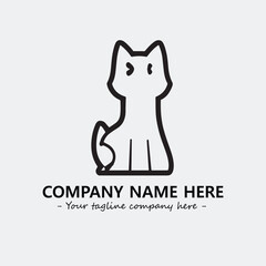 Cat illustration black and white for logo company vector image