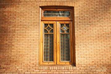 window in a brick wall, old window, vintage architecture, Old window on a brick wall, Single vintage window on bricks, Textured wall with single window, rustic wall, old bricks, Iran, Persian