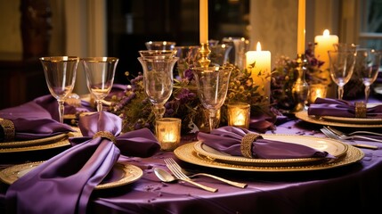 luxurious purple and gold birthday