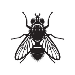 Busy Fly silhouette, never still, always buzzing – Fly illustration – Minimalist Fly vector – Insect silhouette

