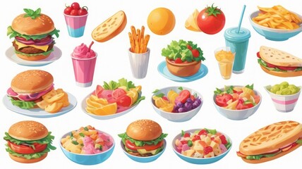 fast food seamless pattern