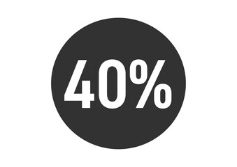 40%のフラットなアイコンイラスト