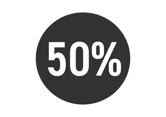 50%のフラットなアイコンイラスト