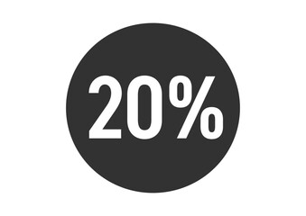20%のフラットなアイコンイラスト