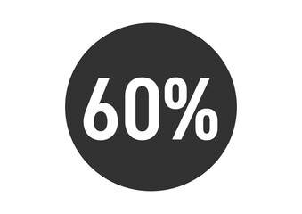 60%のフラットなアイコンイラスト