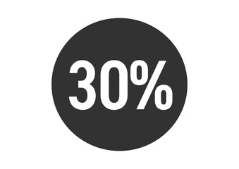 30%のフラットなアイコンイラスト