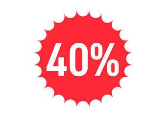 40%のフラットなアイコンイラスト