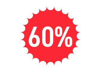 60%のフラットなアイコンイラスト