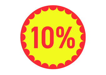 10%のフラットなアイコンイラスト