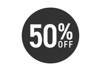 50%OFFのフラットなアイコンイラスト
