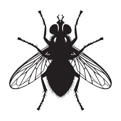 Agile Fly silhouette, known for quick reflexes and sharp turns – Fly illustration – Minimalist Fly vector – Insect silhouette

